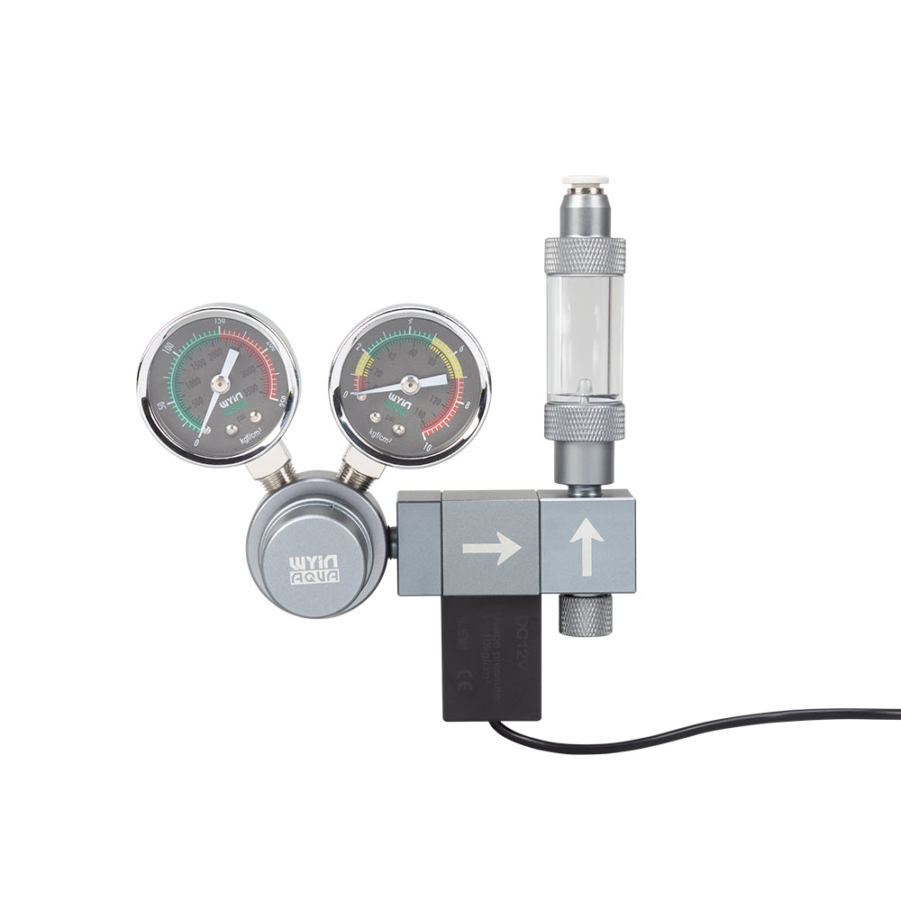 Wyin Aqua Dual Gauge Smart CO₂ Modular Regulator – Single Stage Modular Includes digital timer for scheduled CO₂ injection