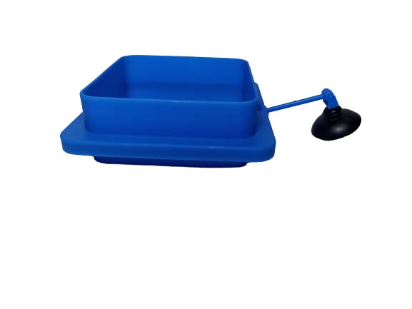Aquarium Floating Fish Feeding Tray (Square) Ring with Suction Cup Include (Size: 10.5cm)