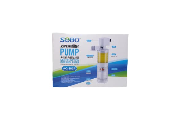 SOBO Aquarium Multifunction Internal Filter Pump (Model : AQ- 102F,Power: 15W, Output: 1200L/H Ac 220-240v 50/60HZ)