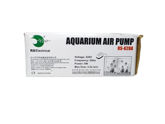 RS Electrical Aquarium Air Pump (Model : RS- 628A,Power: 5W, Output: 3.5L/M Ac 220V 50HZ)