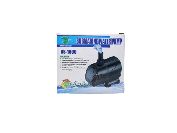 RS Electricals Submarine Water Pump (Model: RS-1600 F: 220V/50HZ power: 30W M.F: 2000L/HR M.L: 1.8M)