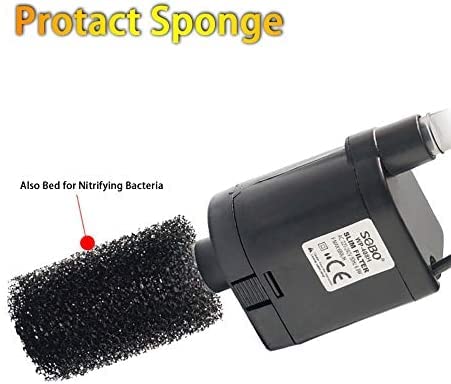 S0B0 WP-508H Slim Hanging Filter for Aquarium Fish Tank | Mechanical, Chemical & Biological Filtration | for Marine and Fresh Water Tank | Power: 6.8W | F.Max: 680L/H | Original