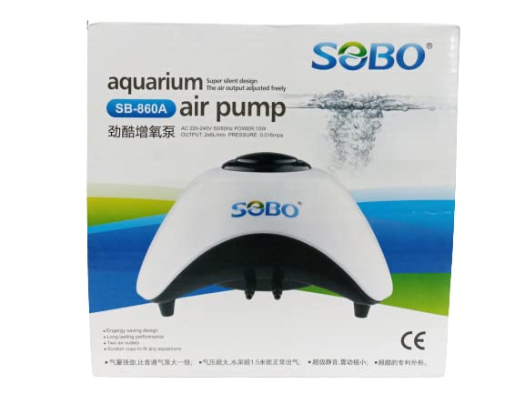 Aquarium air Pump (Model : SB- 860A,Power: 10W, Output:2x6L/min Ac 220-240v 50/60HZ)