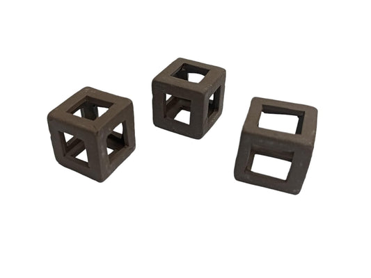 Mini Cube Hide Out for Shrimp Natural Clay Material Shrimp Safe Size 2 Cm (Pack of 3)