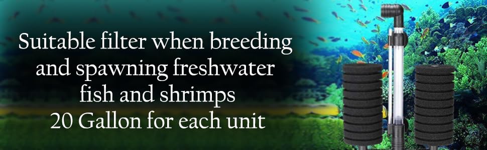 Bio-Sponge Filter Air Filter Double Sponge Water Filter Best For Shrimp Tank Big Size