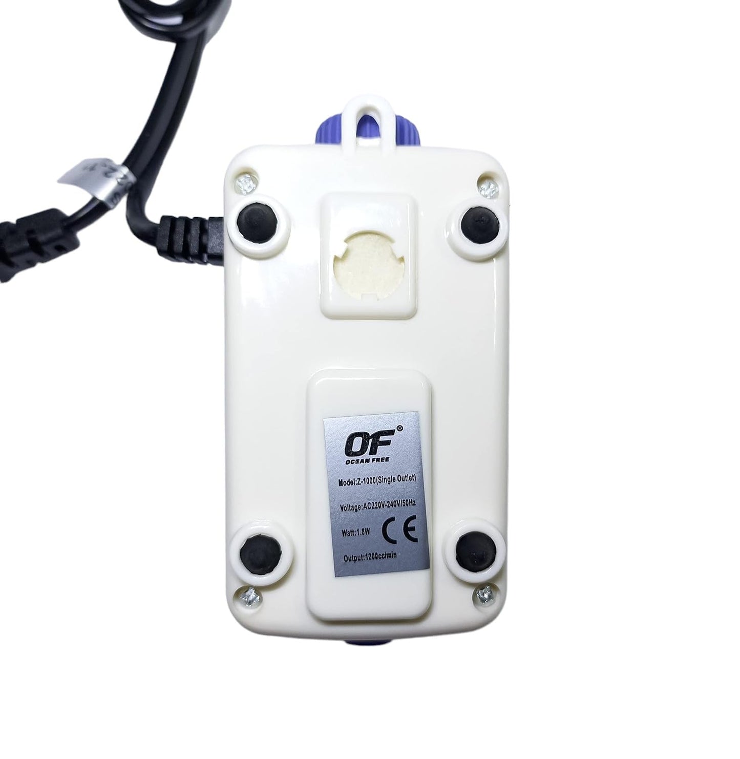 Ocean Free Super Silent Zero Noise Aquarium Air Pump Model Z - 1000 (Single Outlet) Power 1.8w Output 1200cc/min