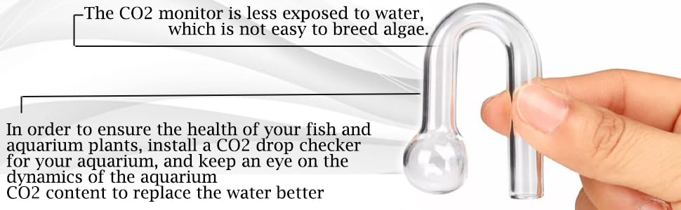 CO2 Drop Checker Hanging Glass + Solution (Combo Pack) Suitable for up to 10mm Glass Thickness Aquariums