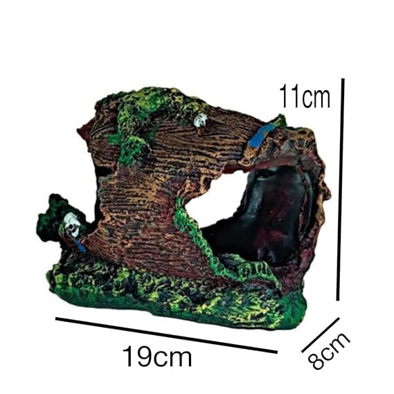 Natural Looking Hollow Wooden Tree Hidden Space For Fish Decorative Ornaments For Aquarium Decoration Toy - 8 Cm, 19 Cm