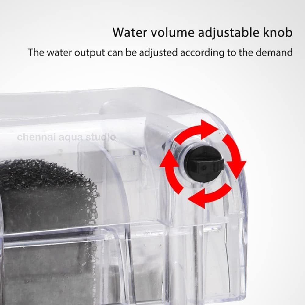 SOBO WP-206H Transparent Nano Aquarium Hang-On-Back Filter with Surface Skimmer | 3W Power | 250 L/H Flow Rate