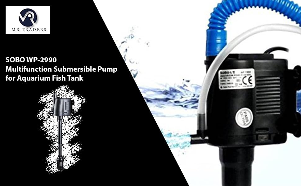 SOBO WP-2990 Multifunction Submersible Pump for Aquarium Fish Tank ( Model WP - 2990 F.MAX 1500 L/H )