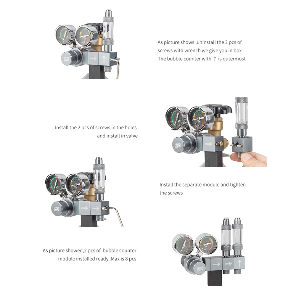 Wyin Aqua Dual Gauge Smart CO₂ Modular Regulator – Single Stage Modular Includes digital timer for scheduled CO₂ injection