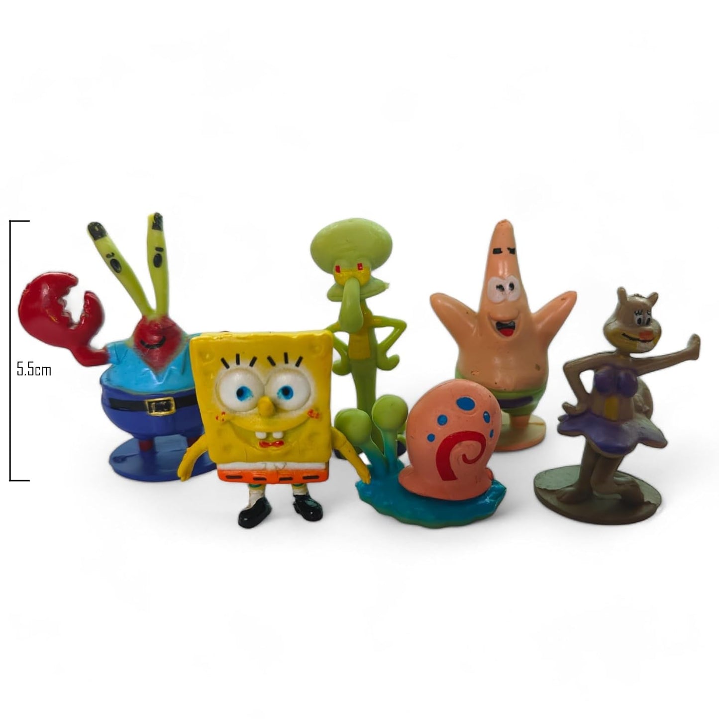 MR TRADERS® Colourful Miniature Figures Cute Spongebobb Sqquarepant Ornaments for Fairy Garden, Aquarium, Terrarium Moss Landscape Decorations (6 pcs Set) Miniature Size 5cm aprox