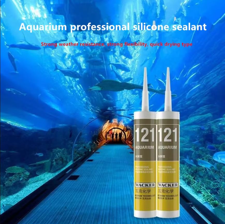 Wacker 121 Professional Aquarium, Fish Tank Silicone Sealant Small to Large Tanks (310ml - Clear)
