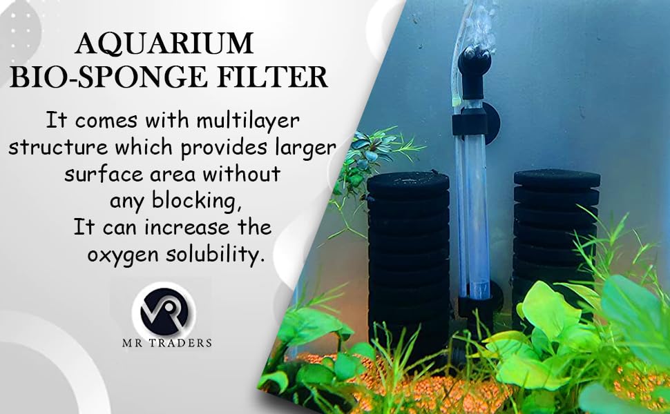 Bio-Sponge Filter Air Filter Double Sponge Water Filter Best For Shrimp Tank Big Size