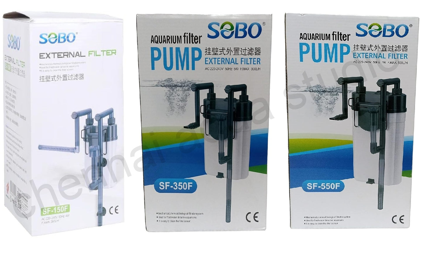 SOBO SF-150F | SF-350F | SF-550F Mini External Hang-On-Back Canister Filter for Aquarium Fish Tank
