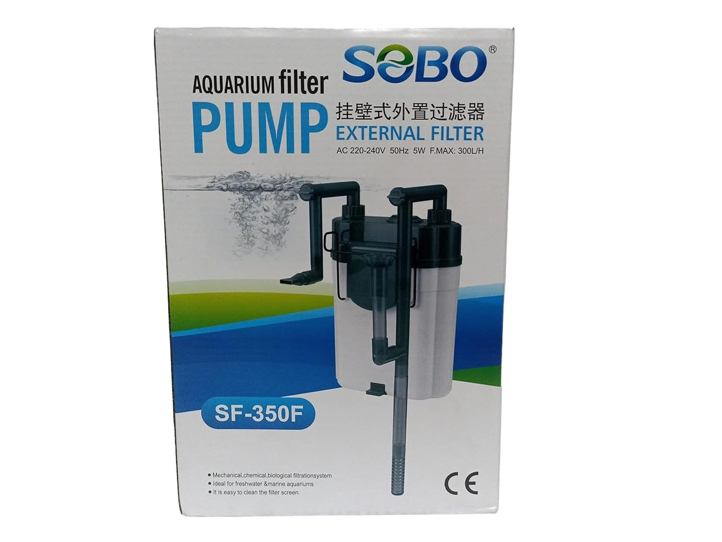 SOBO SF-150F | SF-350F | SF-550F Mini External Hang-On-Back Canister Filter for Aquarium Fish Tank