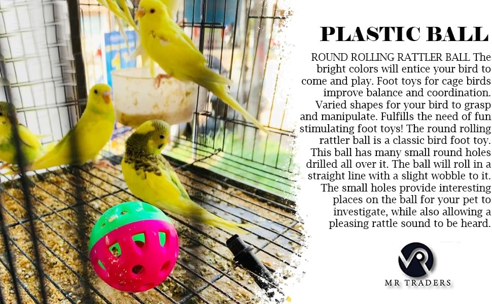 Bird Ball Toys with Rattler for Birds Playing Toys (Pack of 4) Birds