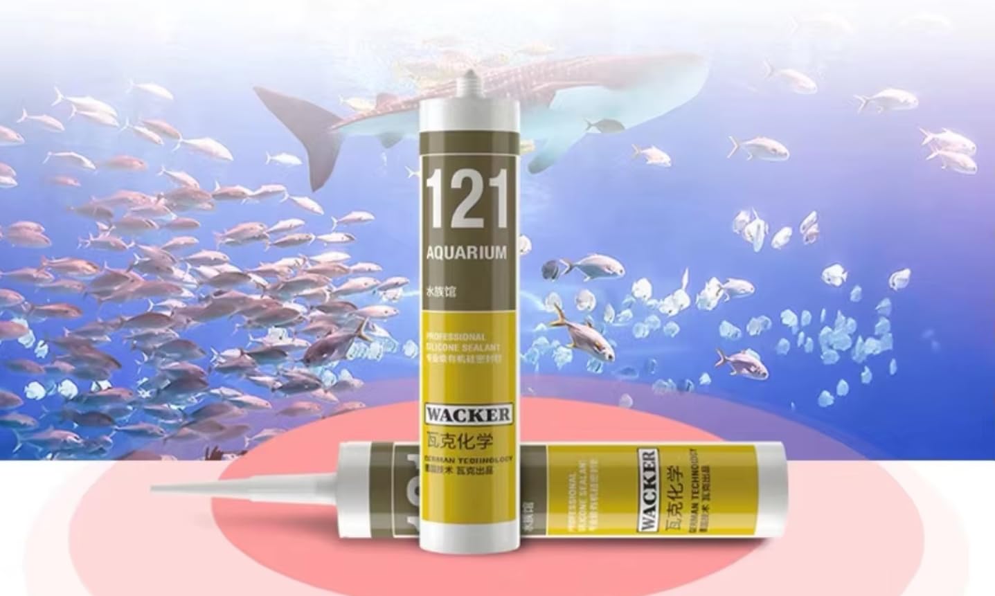 Wacker 121 Professional Aquarium, Fish Tank Silicone Sealant Small to Large Tanks (310ml - Clear)