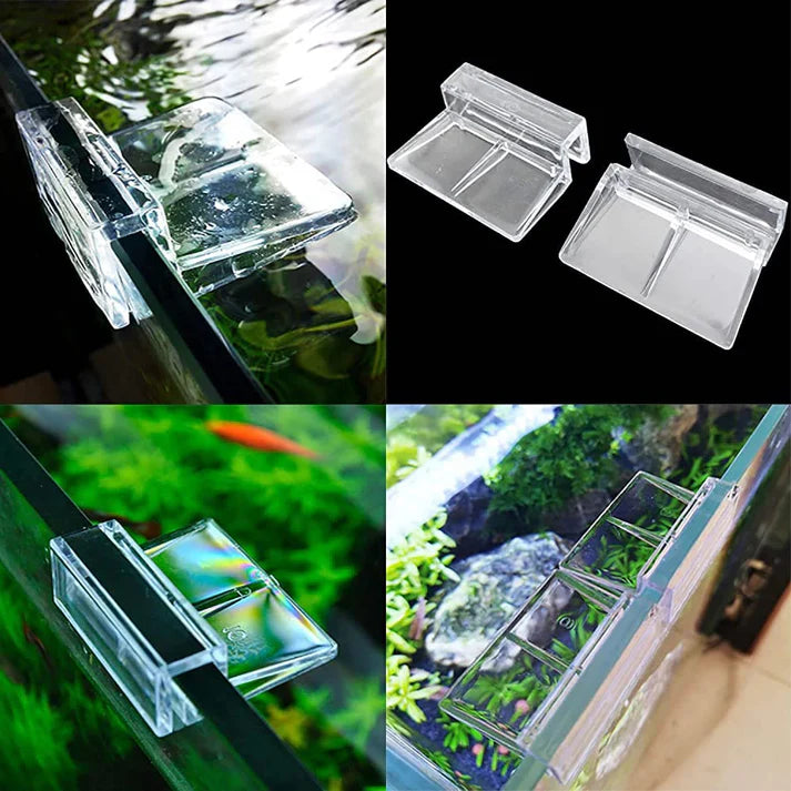 Aquariums Clear Color Acrylic Aquarium Glass Cover Holder (Transparent Acrylic Fish Tank Top Glass Cover Support Clip) pack of 6