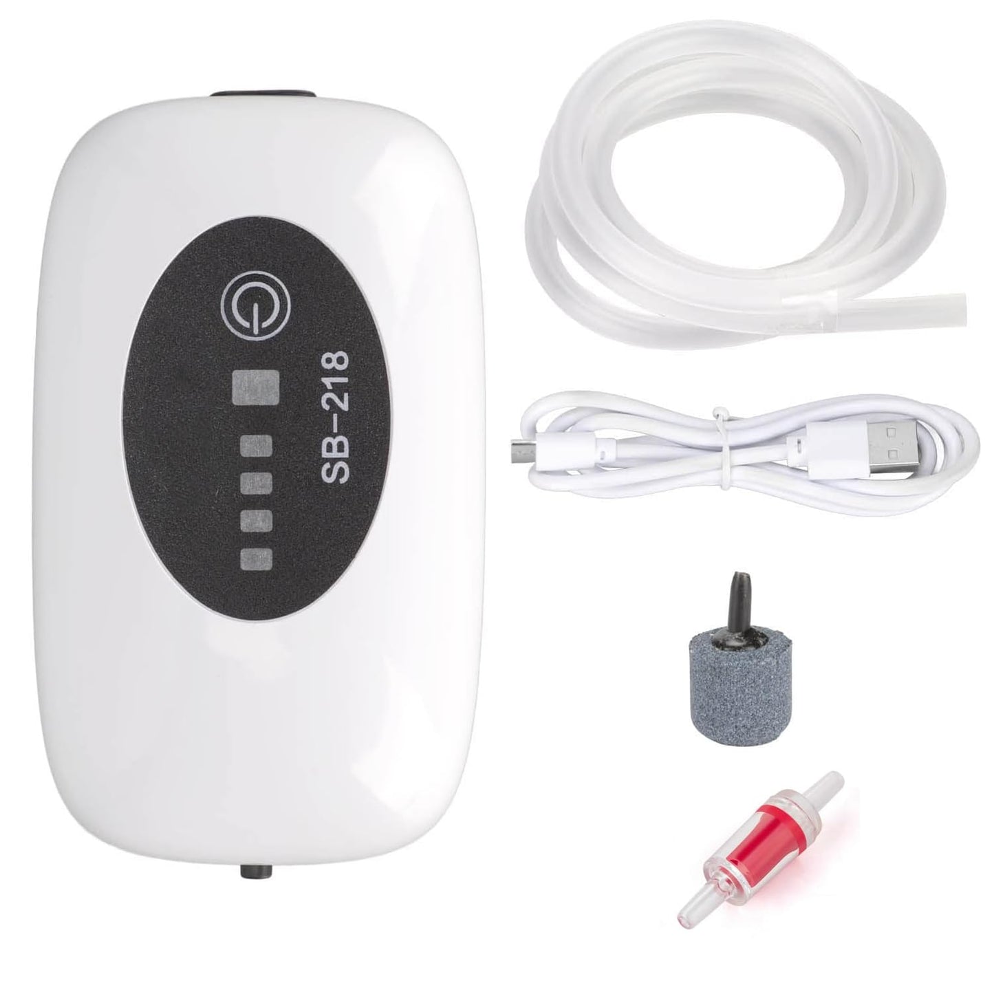 Sobo AC/DC Air Pump Rechargeable Air Pump for Fish Tank, Air Pumps 1W | DC-3.7V-2600mAh | Presure: 2x0.018Mpa | Air Flow:3L/min (SOBO AC/DC AIR Pump SB-218 1W)