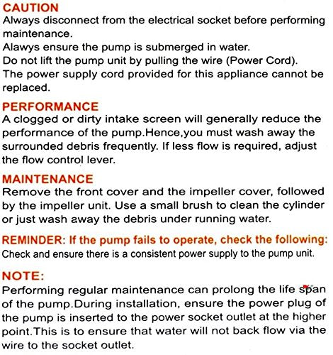 SOBO Submersible Power Head - WP-2990-25W- F.Max 1500L/H - Sobo Internal Water Pump - for Top Filtration Spare Part