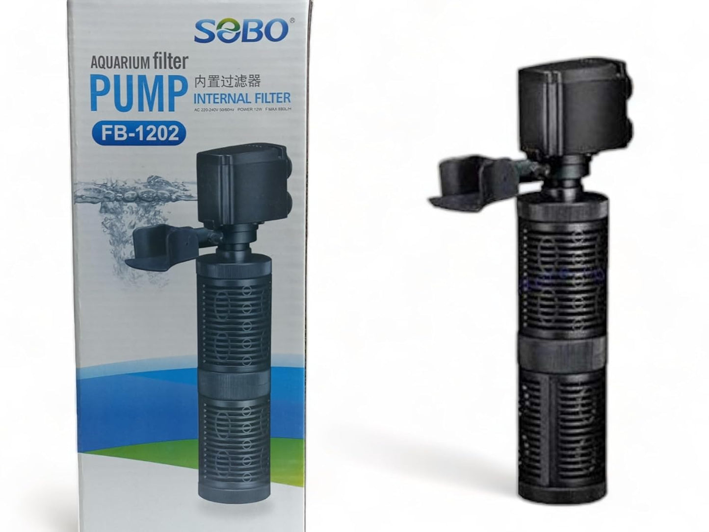 Aquarium Filter Pump FB-1202 Internal Filter Power 12W F.MAX:880L/H
