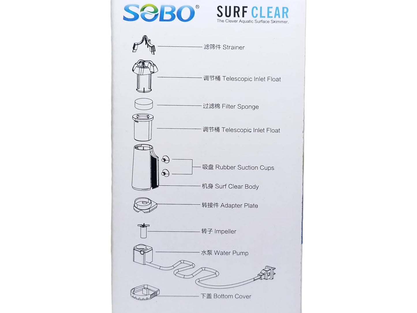 SOBO Surf Clear (Model: SK-03, AC 220-240v 50Hz,Power:3W F.max: 200L/H)