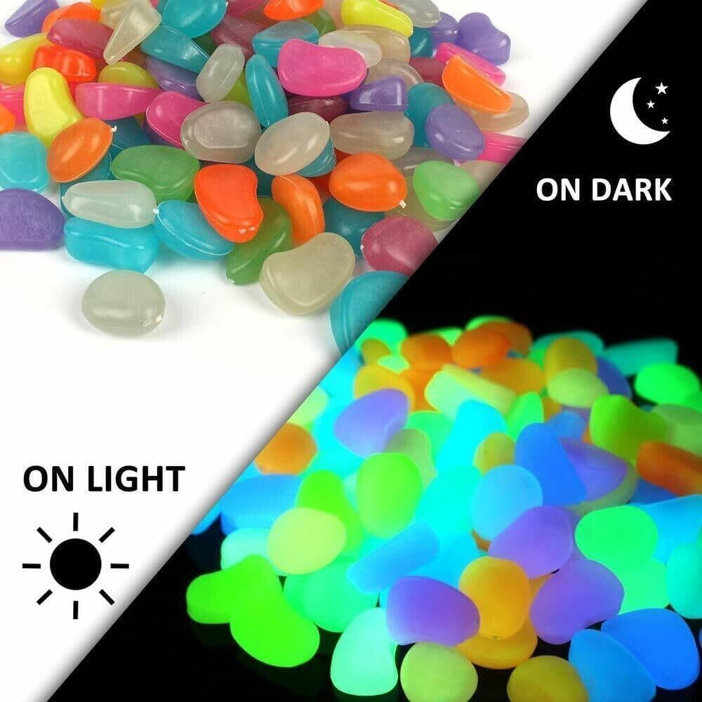 Aquarium Decoration Fish Tank Luminous Stones Fluorescent Fish Tank Ornament Decorative Stones Aquarium Decor Accessories (100g)