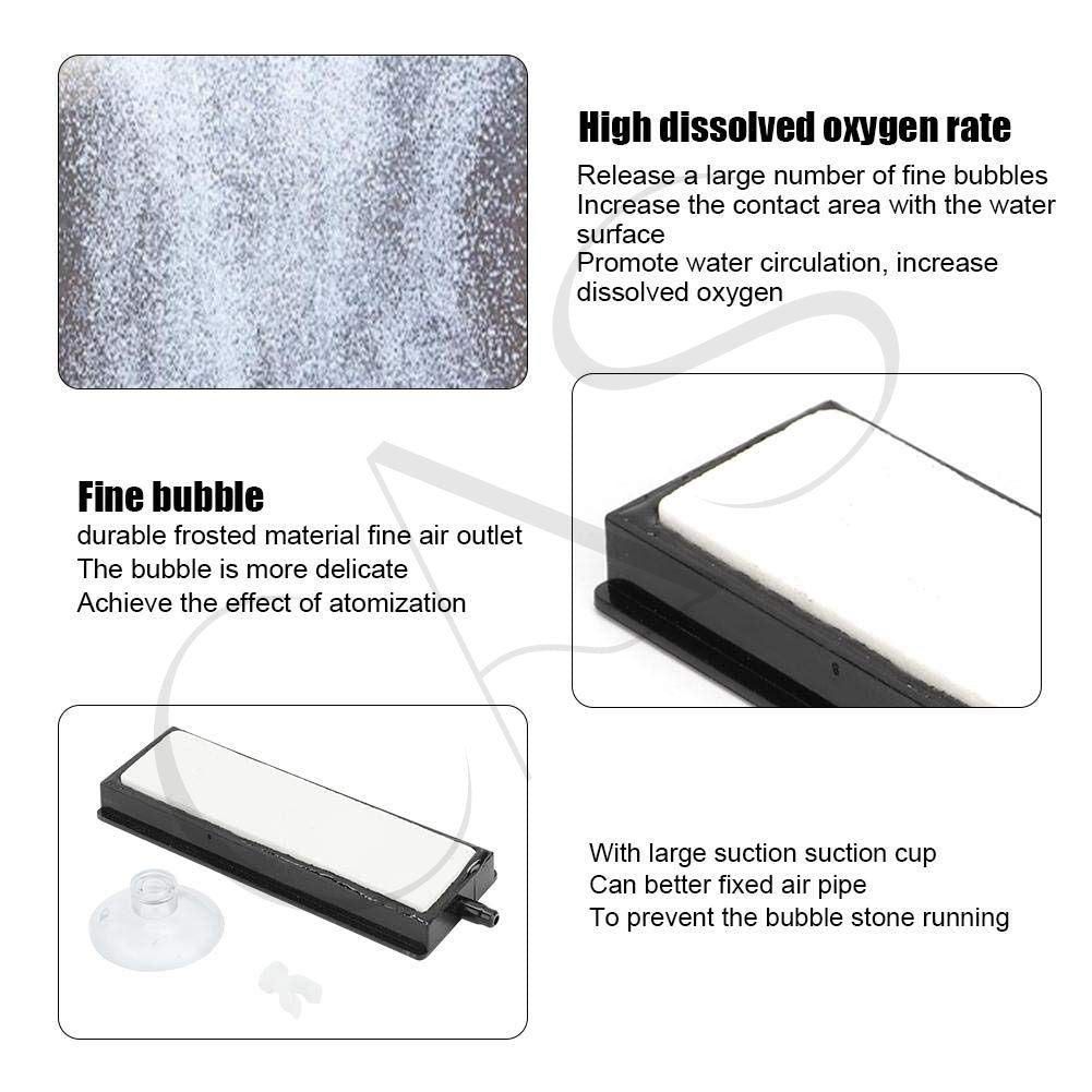 Aquarium Air Stone Bar, Ultra Silent Nano Air Bubble Stone Micro Bubble Diffuser Airstones for Aquarium Fish Tank Hydroponics Pump Air Pump Accessories