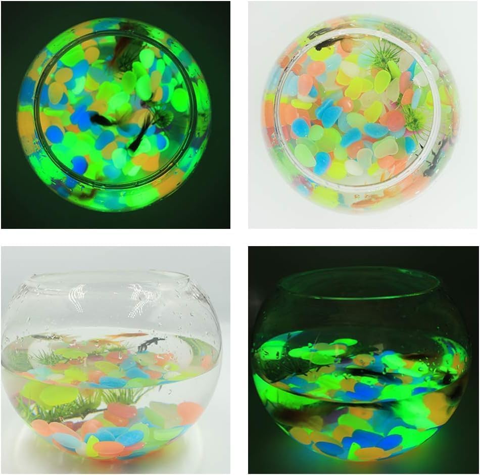 Aquarium Decoration Fish Tank Luminous Stones Fluorescent Fish Tank Ornament Decorative Stones Aquarium Decor Accessories (100g)
