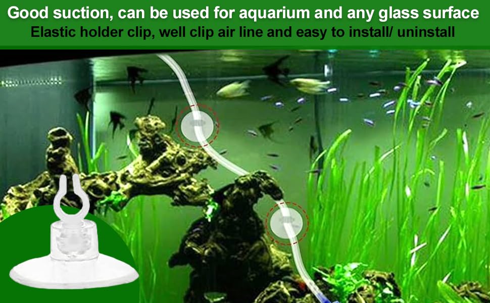 MR TRADERS Aquarium Chukker 12 pcs Aquarium Fish Tank Suction Cups Airline Pump Tube Holders Clips Clamps