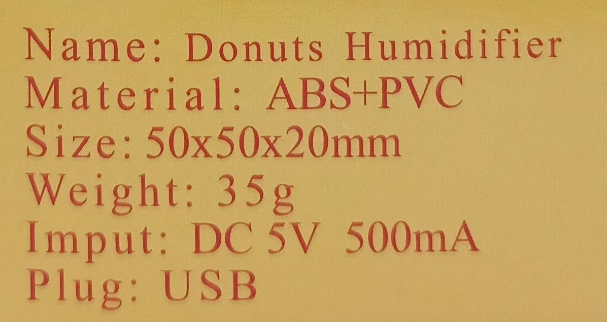Mini Portable Doughnut Shaped USB Humidifier Floating Mist Maker Size 2x2x0.78 Inch