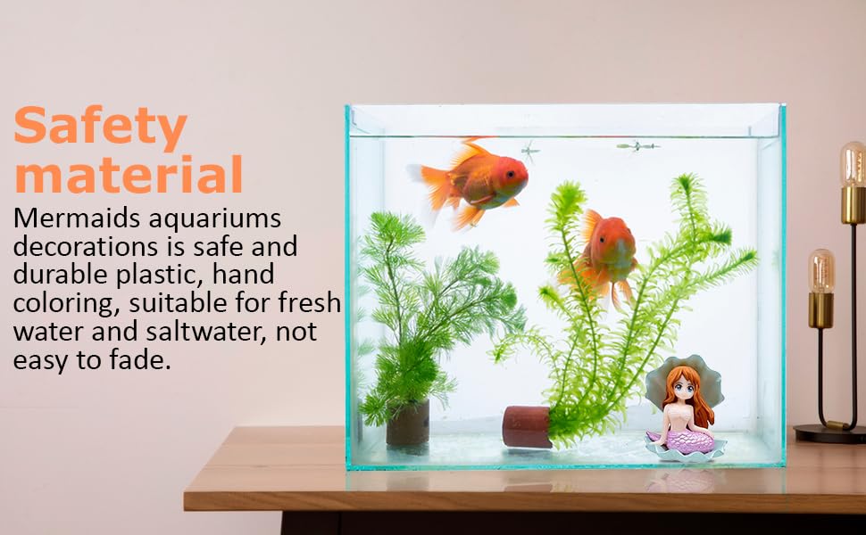 Little Mermaid in The Seashell Mini Cute DIY Ornaments Miniature Mermaid Doll for Fairy Garden, Aquarium, Terrarium Moss Landscape Decorations