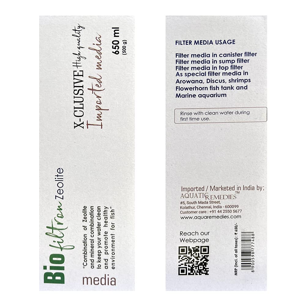 Aquatic Remedies Bio filtron Zeolite Filter Media 650ml / 500g