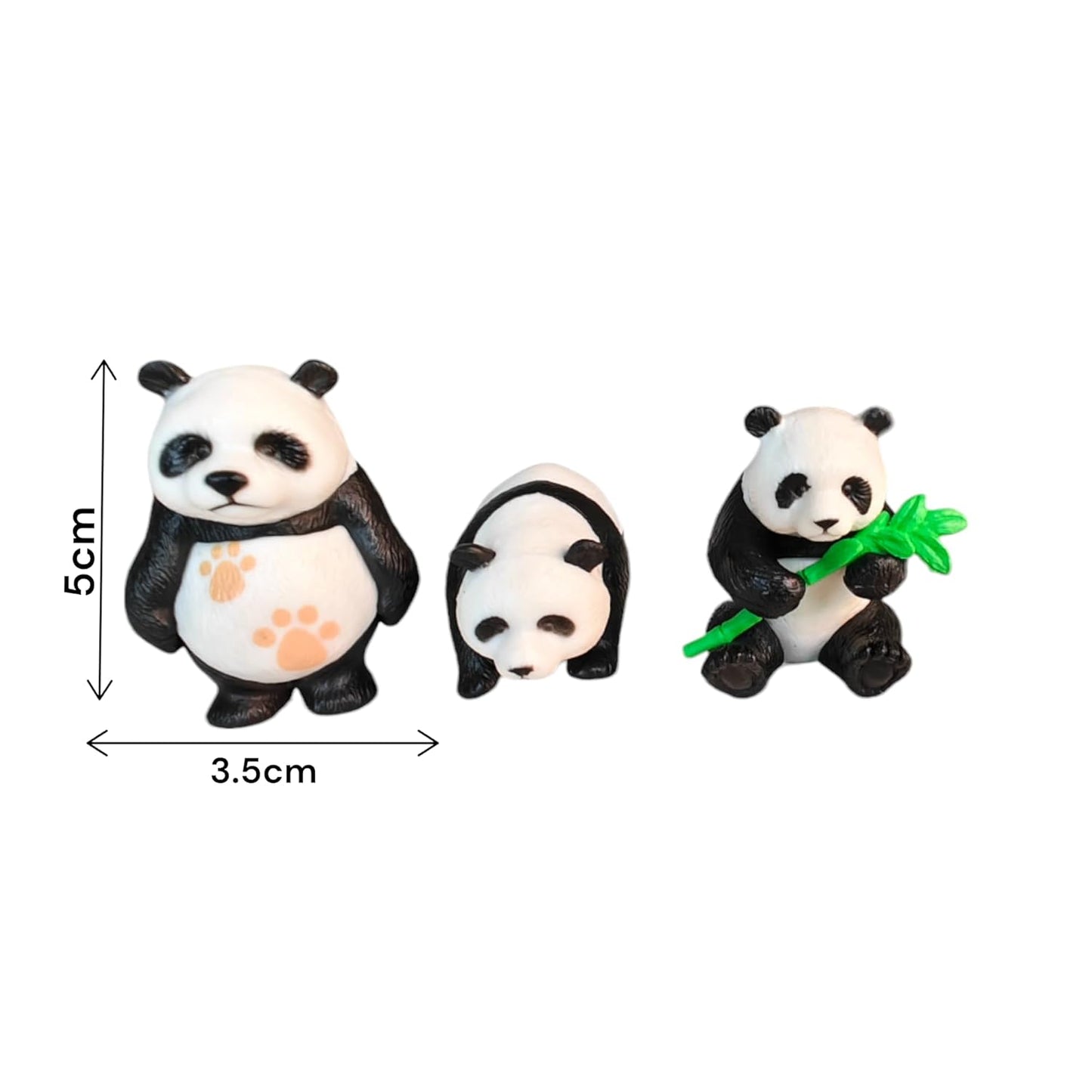 MR TRADERS Cute Panda Aquarium Mini Decor Toy Fairy Garden, Aquarium, Terrarium Moss Landscape Decorations Pack of 3