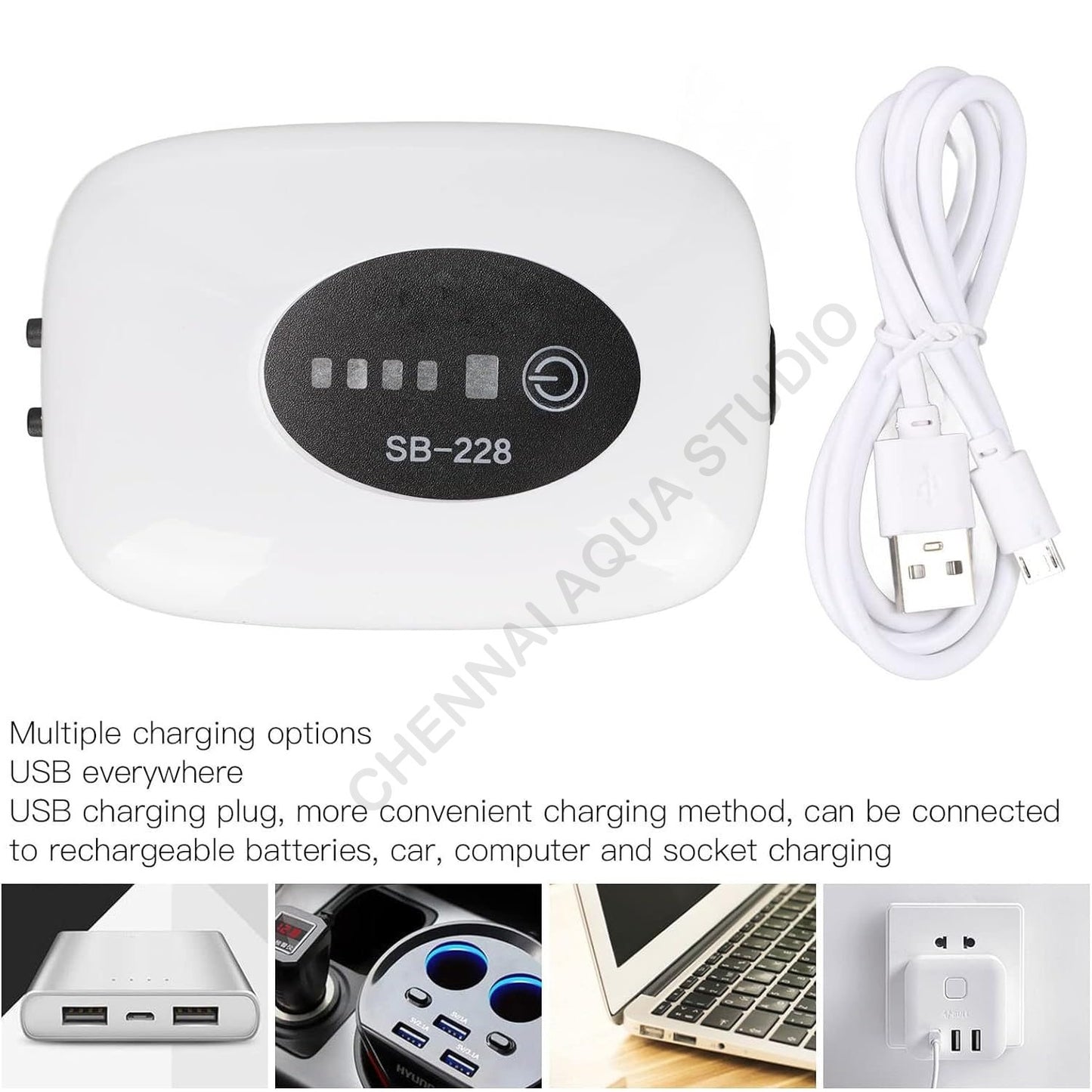 SOBO AC/DC 2 Way AIR Pump for Aquarium SB-228 2W