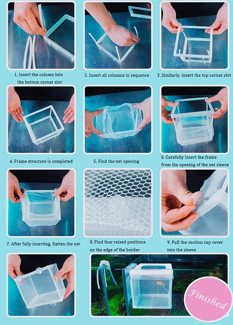 Boyu Aquarium Fish Breeding, Isolation, Hatchery Box for Fish Fry Net (Small (NB-3201)