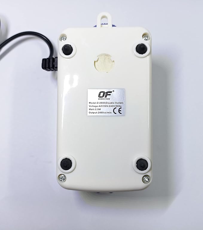 Ocean Free Super Silent Z - 2000 Zero Noise Aquarium Double Way Air Pump 2400cc / Min