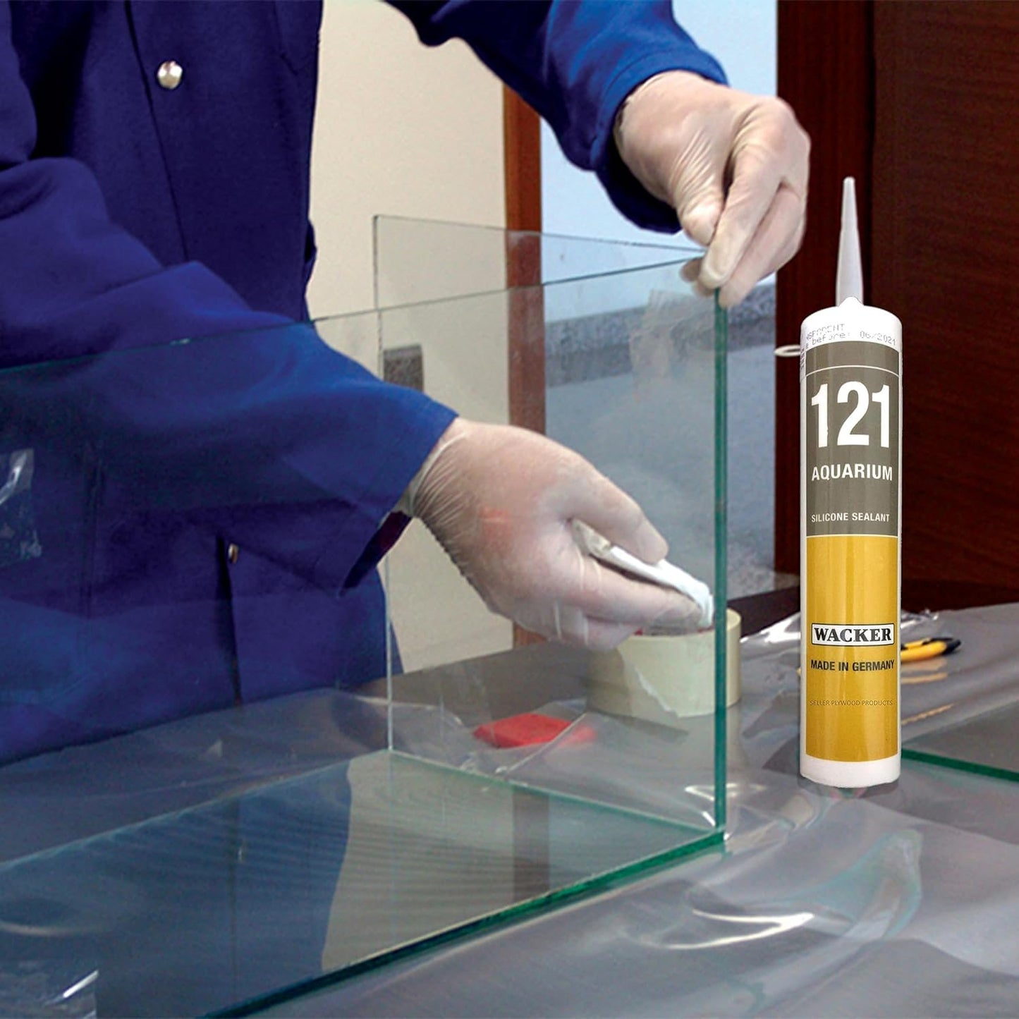 Wacker 121 Professional Aquarium, Fish Tank Silicone Sealant Small to Large Tanks (310ml - Clear)