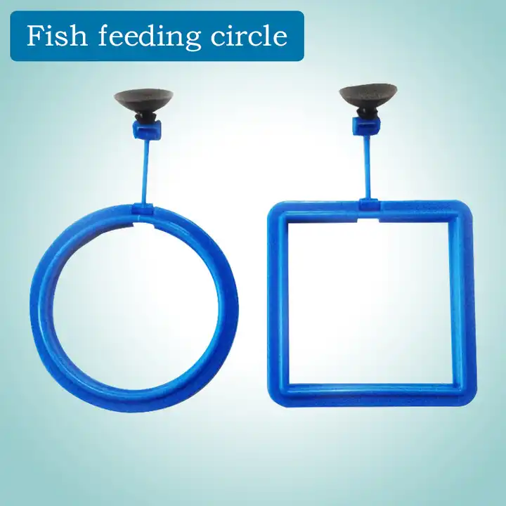 Aquarium Floating Fish Feeding Tray( Ring & square) with Suction Cup Include
