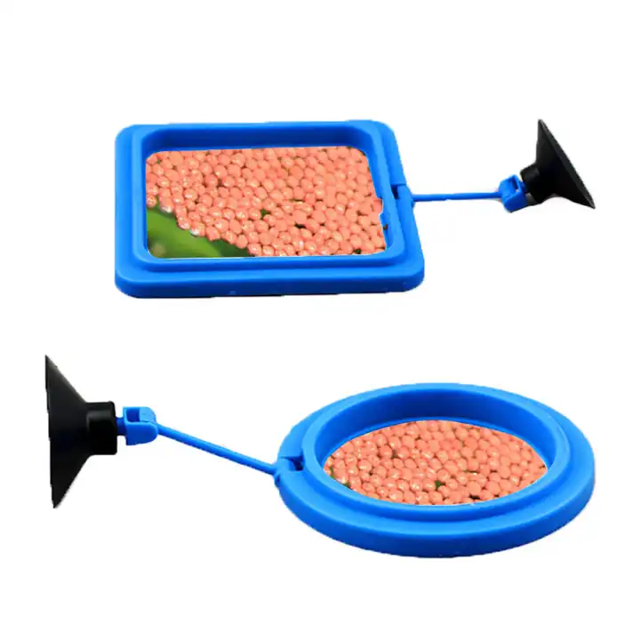 Aquarium Floating Fish Feeding Tray( Ring & square) with Suction Cup Include