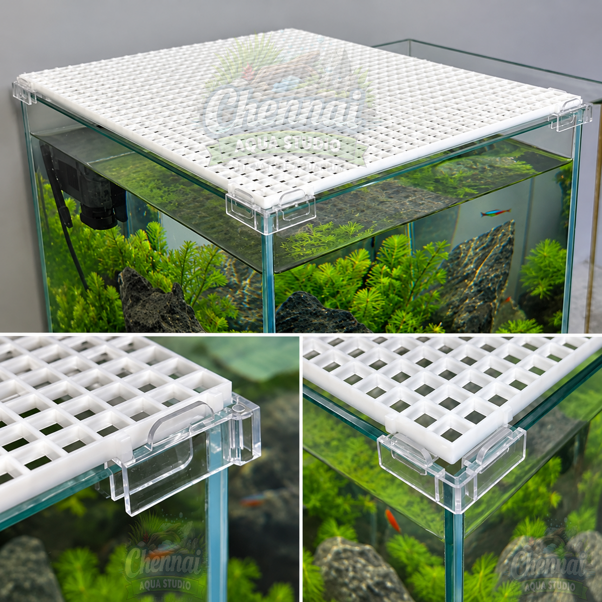 Acrylic Aquarium Lid Corner Protector Clips – 8mm Glass Cover Support Clamps (4 Pieces)