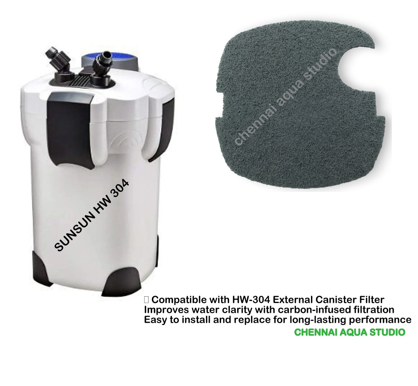 SUNSUN Nitrate Remove Infused Media pad ā Media Filter Replacement pad For SUNSUN HW-302 HW-303A/B HW-304A/B