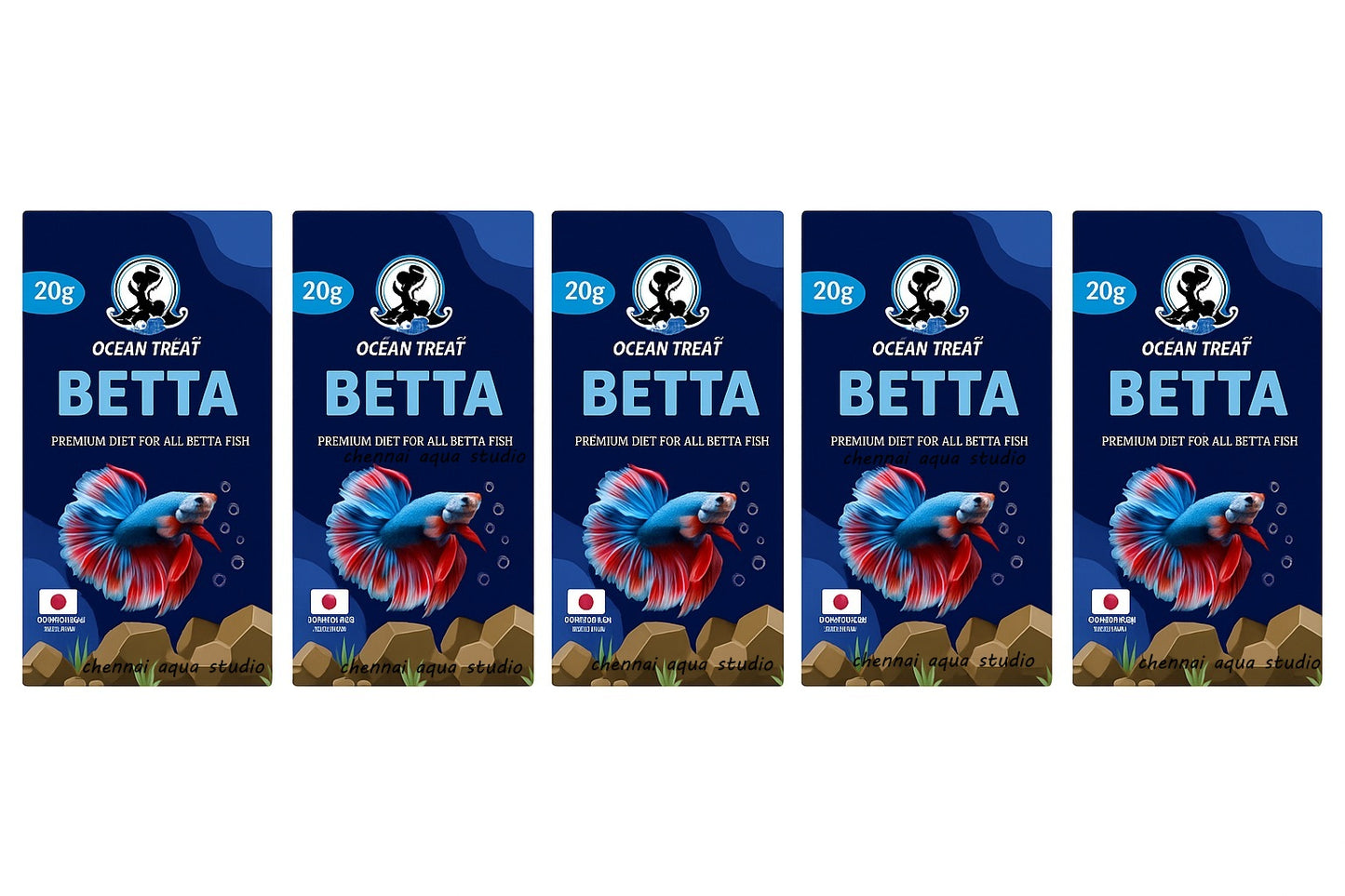 OCEAN TREAT BETTA – Premium Diet for All Betta Fish (20g) Formulated in Japan | Fast Growth | Color Booster | High Protein