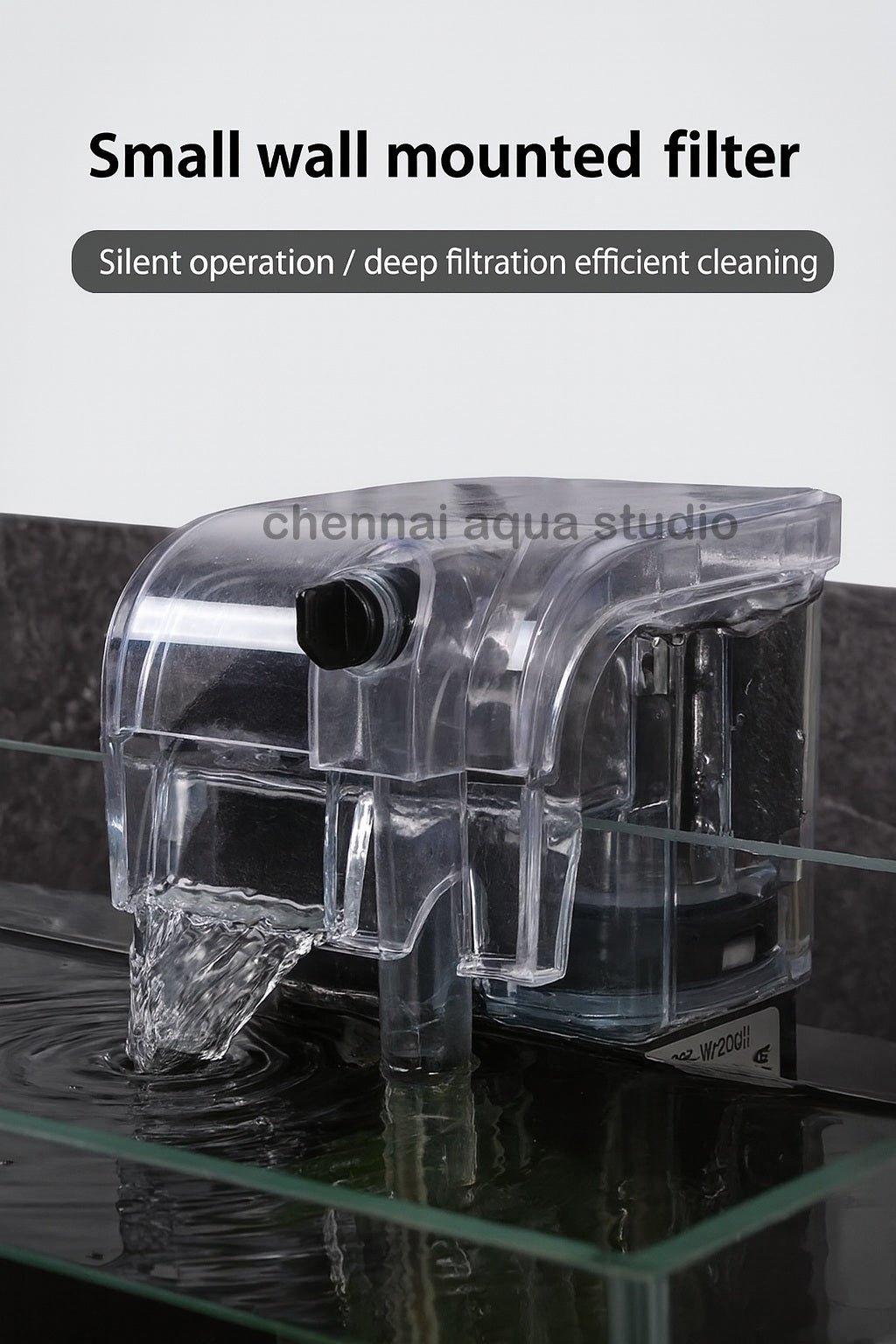 SOBO WP-206H Transparent Nano Aquarium Hang-On-Back Filter with Surface Skimmer | 3W Power | 250 L/H Flow Rate