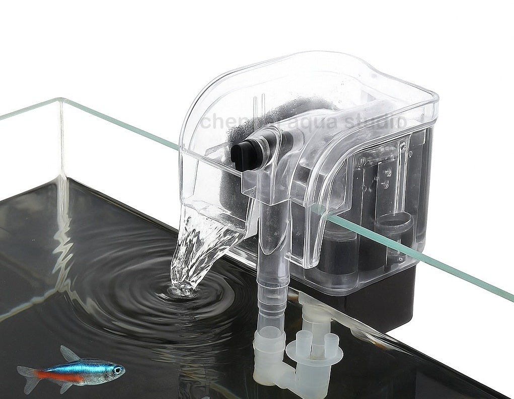 SOBO WP-206H Transparent Nano Aquarium Hang-On-Back Filter with Surface Skimmer | 3W Power | 250 L/H Flow Rate