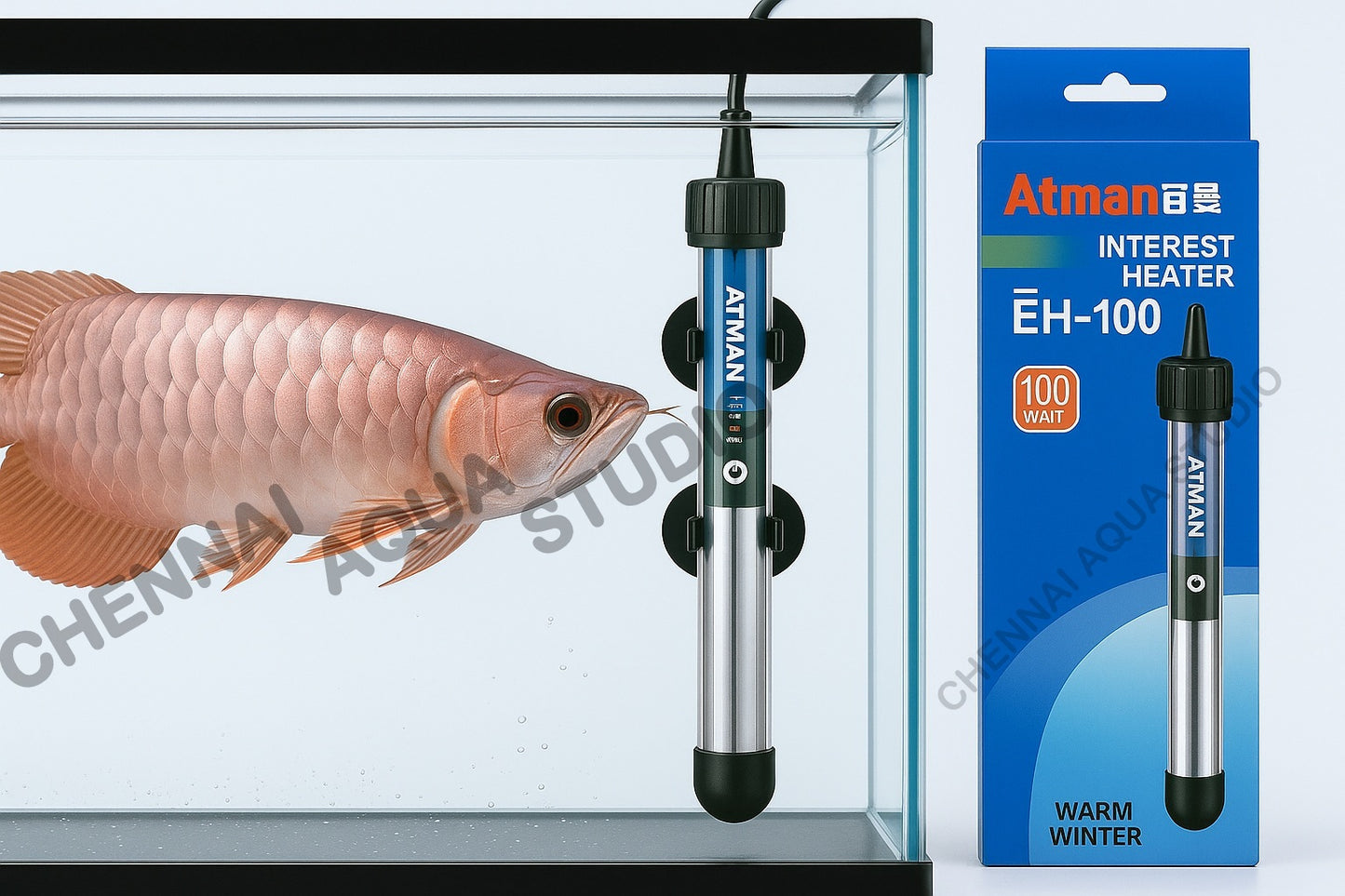 ATMAN Aquarium Heating Rod Thermostat Explosion-proof Automatic Constant Temperature Heating Rod Portable EH-100W