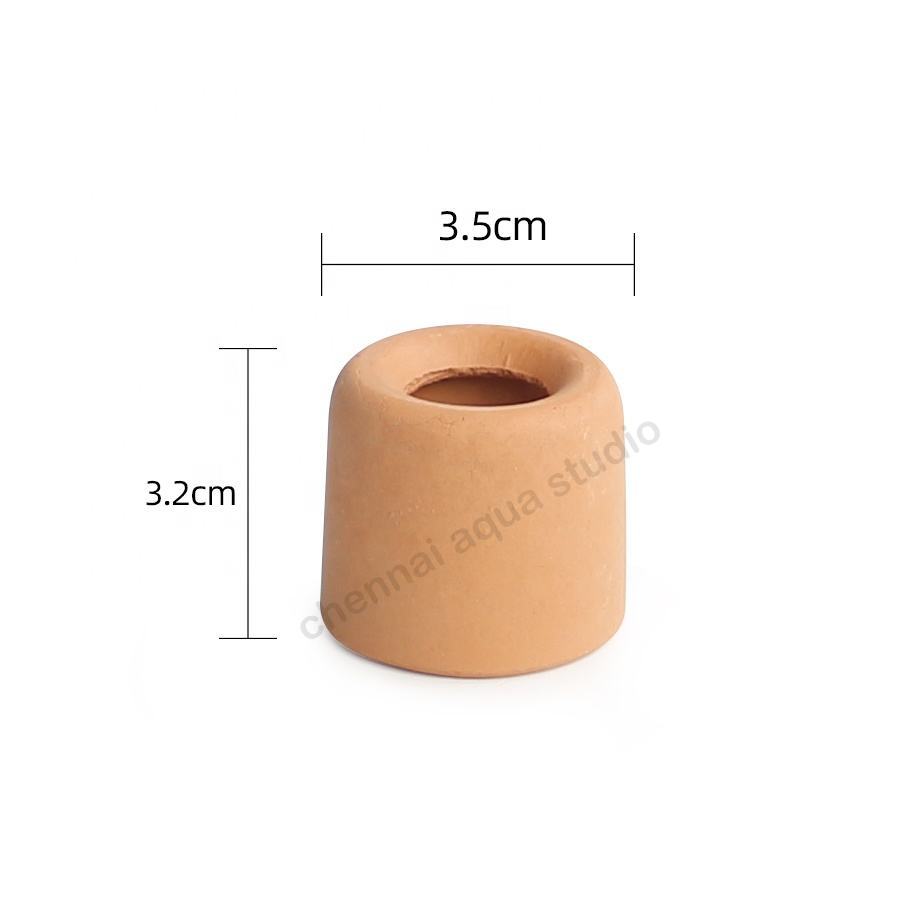 Round Terracotta Fish Hiding Cave for Aquarium Decor for Shrimp Breeding-for Home Fish Tank Accessories (PACK OF 3)