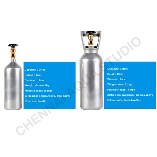 2L CO2 Cylinder for Planted Aquariums – High-Strength Steel with G5/8 Valve Thread (Empty)