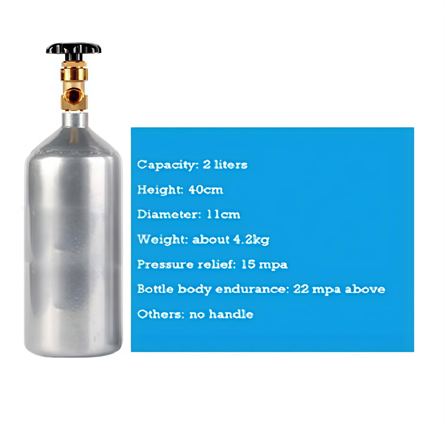 Complete CO2 Kit 2L Cylinder with Mufan Dual Gauge Regulator with Solenoid